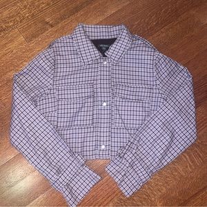 Wild Fable Purple Plaid Cropped Jacket